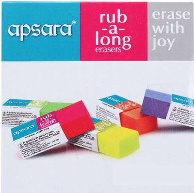 APSARA Rub-a-Long Erasers Pack Of 20 Multicolor Non-Toxic Eraser(Set of 20, Multicolor)