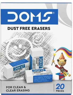 DOMS Dust Free Eraser Pack of 40 Non-Toxic Eraser(White)