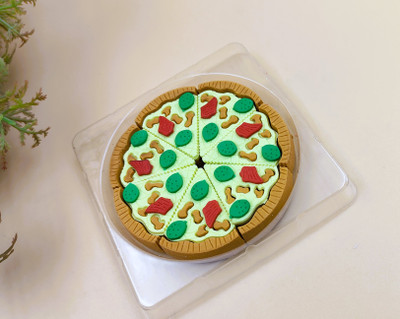 Paper Bear Mini Pizza Eraser Set Non-Toxic Eraser(Set of 1, Multicolor)