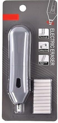 KRAFTMASTERS Electric Eraser 10 Piece Refill for Technical Drawing & Art Projects. Non-Toxic Eraser(Set of 10, Silver)