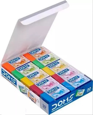 DOMS Rectanular Dust Free Fragrance Non-Toxic Non-Toxic Eraser(Set of 20, Multicolor)