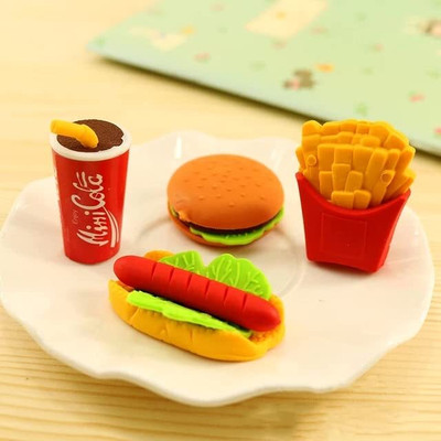RINGHAS Cutest Food Imported Stuff Different Food Shape Erasers Non-Toxic Eraser(Multicolor)