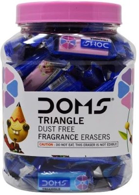 DOMS Triangular Dust Free Fragrance Eraser Jar Pack of 50 Non-Toxic Eraser(Set of 50, Multicolor)