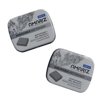 DOMS Amariz Kneadable Art Eraser Pack of 2 Non-Toxic Eraser(Grey)