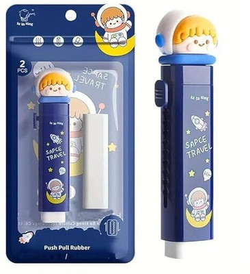 Freedy 2PC Eraser for kids cartoon cutter shaped eraser for kids-s Non-Toxic Eraser(Set of 1, Multicolor)