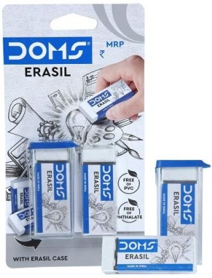 DOMS Non-Toxic Dust Free Erasil Eraser (Pack of 2) Non-Toxic Eraser(Set of 2, White)