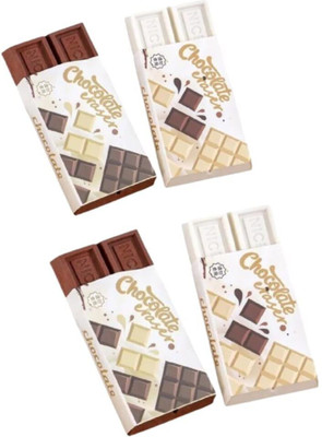 MARMORIS ECOM Cute Kawaii Chocolate Bar Shaped Eraser, Novelty Stationery Eraser for Kids Non-Toxic Eraser(Set of 4, Brown, White)