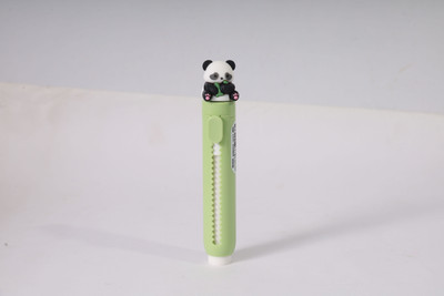 The Koala Store Panda Mini|Cute Eraser with Safety Lock|Compact Eraser (Green) Non-Toxic Eraser(Set of 1, Green)