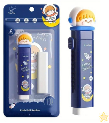 Arizuul Mini Space Missions Await with These Cute 3D Rocket Erasers for Kids Non-Toxic Eraser(Set of 1, Blue)