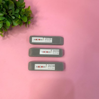 NOZOMI Best Quality Sand Eraser / Natural Rubber Eraser for Pen Ink and Pencil Eraser Non-Toxic Eraser(Set of 3, OFF WHITE)