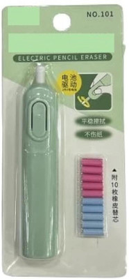 HouseOfCommon Electric Eraser Kit with 10 Replacement Refills Non-Toxic Eraser(Set of 1, Multicolor)