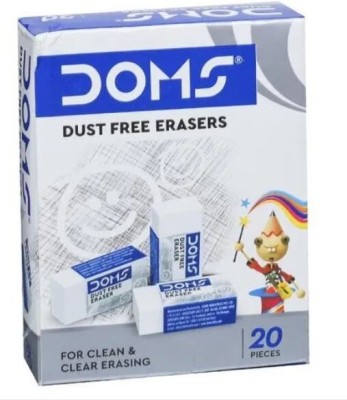 DOMS Dust Free Eraser (Pack of 20) Non-Toxic Eraser(Set of 20, White)