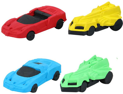 DOMS Car Eraser Pack of 4 Multicolor Non-Toxic Eraser(Set of 4, Multicolor)
