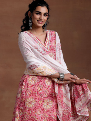 LIBAS Women Kurta Palazzo Dupatta Set
