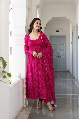 HouseOfCommon Women A-line Pink Maxi/Full Length Dress