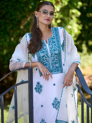 Indo Era Women Kurta Pant Dupatta Set
