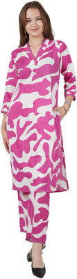 METRONAUT Women Printed Red Night Suit Set