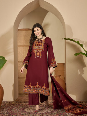 Sangria Women Kurti Palazzo Dupatta Set