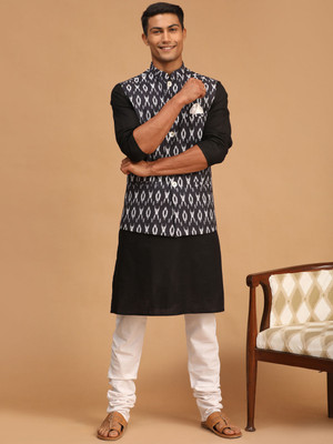 VASTRAMAY Men Kurta Pyjama Ethnic Jacket Set