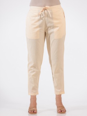 Aramya Comfort Fit Women Beige Trousers