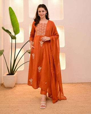 FCV Women Kurti Pant Attached Dupatta Set