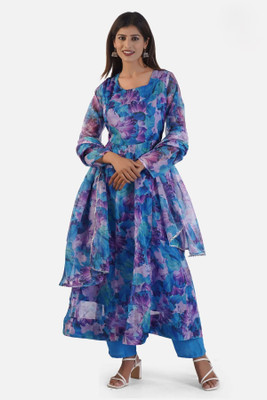 Sehrishs Store Flared/A-line Gown(Blue)