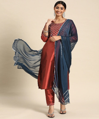LOOKMARK Women Kurta Pant Dupatta Set