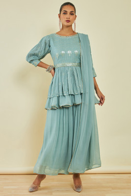 soch Women Kurta Palazzo Dupatta Set