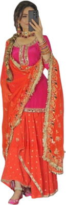 KAPANKU Women Ethnic Top Pant Dupatta Set