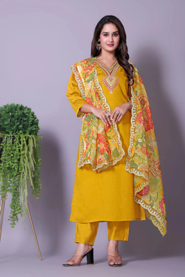 BR OUTF Women Kurti Pant Dupatta Set