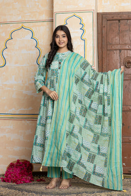 Teehance Women Kurti Pant Attached Dupatta Set