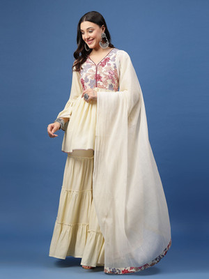 AHMI Women Ethnic Top Sharara Dupatta Set