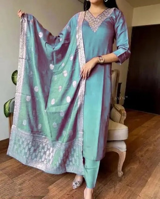 vajiba Embroidered Kurta, Salwar & Dupatta Set