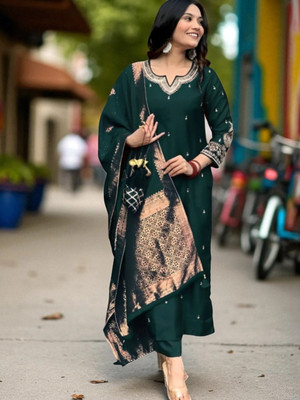 dharmkunj Women Kurta Pant Dupatta Set