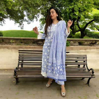 Saabhi Printed Kurta, Trouser/Pant & Dupatta Set