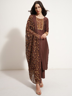 Vishudh Women Kurta Pant Attached Dupatta Set