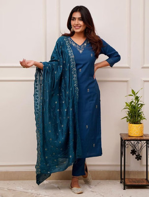 FOXDX Women Kurti Pant Dupatta Set