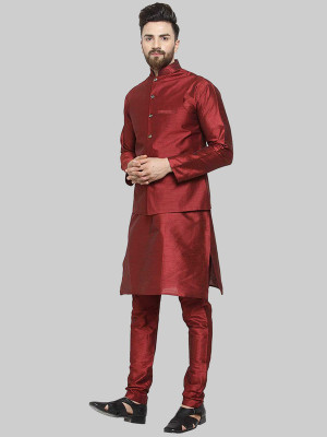 Royal Kurta Men Kurta Churidar Ethnic Jacket Set