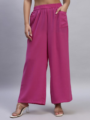 HOE Flared Women Purple Trousers