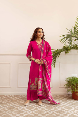 Nehamta Women Kurta Palazzo Dupatta Set