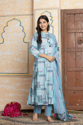 Teehance Women Kurti Pant Attached Dupatta Set