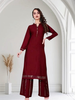 HELWIN DESIGNER Women Crop Top Palazzo Set