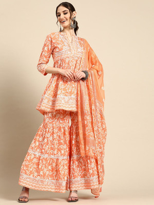 Sangria Women Kurta Sharara Dupatta Set