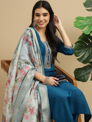 Rivazz Creation Women Kurta Palazzo Dupatta Set