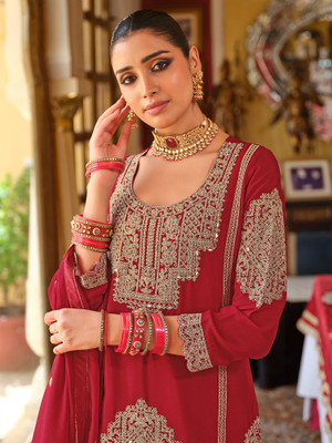 Indo Era Women Kurta Palazzo Dupatta Set