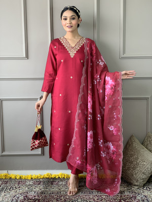 shiv textiles Floral Print Kurta, Trouser/Pant & Dupatta Set