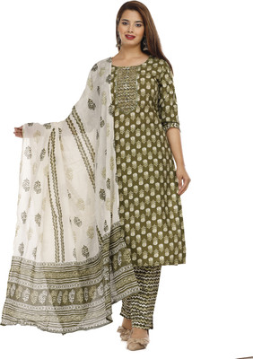 JC4U Printed, Embellished Kurta, Trouser/Pant & Dupatta Set