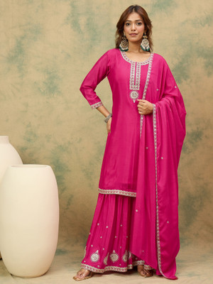 Varanga Women Kurta Sharara Dupatta Set