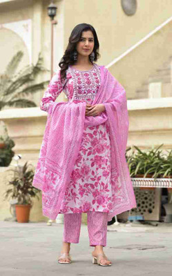 SUBH LAXMI Printed Kurta, Palazzo & Dupatta Set