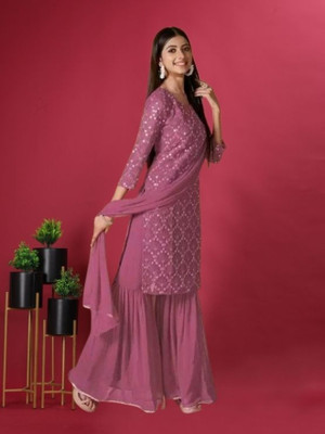 Camerfly Women Kurti Sharara Dupatta Set